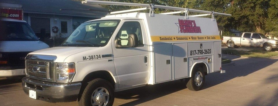 Bravo's Plumbing service truck shown on the company services page